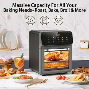Intelligent air fryer, 1350W high-power rapid heating, 360 ° high-speed air circulation heating, oil-free cooking, high temperature resistant shell, suitable for making fried chicken wings, French fries, grilled fish, egg tarts, and dried vegetables