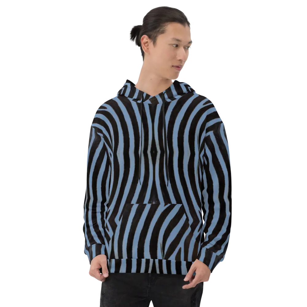 Recycled Unisex Hoodie - Blue Zebra - Men