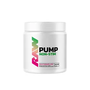 RAW Pump Non-Stim Pre Workout - Caffeine Free Pre Workout Supplement Powder Nitric Oxide Booster Watermelon Flavor 40 Servings for Enhanced Athletic Performance and Muscle Growth