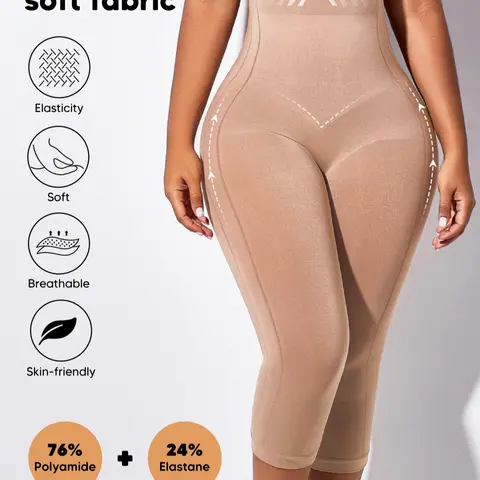 Women's High Waist Capri Leggings, Tummy Control Soft Yoga Pants, Butt Lift Knee Length Workout Tights, Multiple Colors, Casual Style, Elastic Activewear