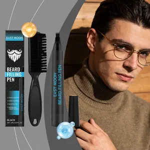 Men's Beard & Eyebrow Pen Set , Daily Moisturizing Care, Softening & Smoothing, Essential Grooming Kit for Men, Beard Brush