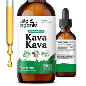 Wild & Organic's Kava Kava Tincture 400 mg - Mood Support Supplement - Calming Root Extract Liquid Drops - Vegan, Sugar & Alcohol-Free