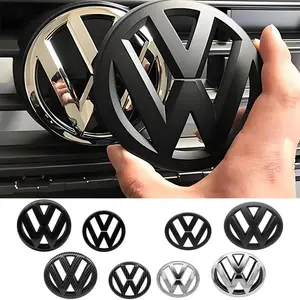 1/2Pcs 3D ABS Car Front Grille Badge Rear Trunk Lid Logo Emblem Sticker Original Replacement For Volkswagen VW GOLF 6 MK6 2010 2011 2012 2013 Auto Accessories