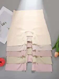 Women's High Waist Seamless Shaping Leggings, Pure Color Elastic Comfortable Skin-Friendly Underwear, Pack of 5 Pieces