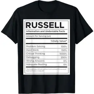 Russell Nutrition Information, Problem Solving Hard Work T-Shirt