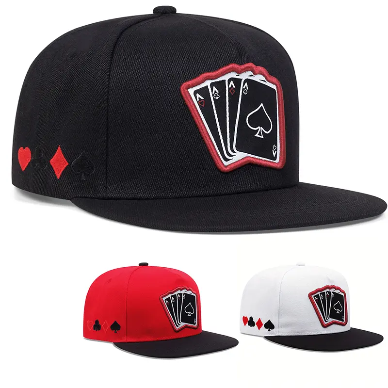Unisex Poker K Black Snapback Hat Hip Hop Style Colorful Adjustable Baseball Cap poker caps - TikTok Shop main image 3