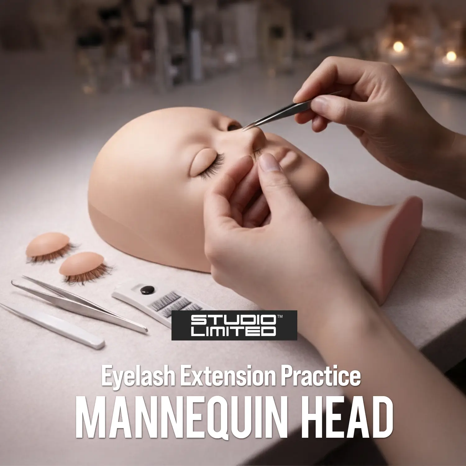 Eyelash Extension Practice Mannequin Head with Removable Eyelids