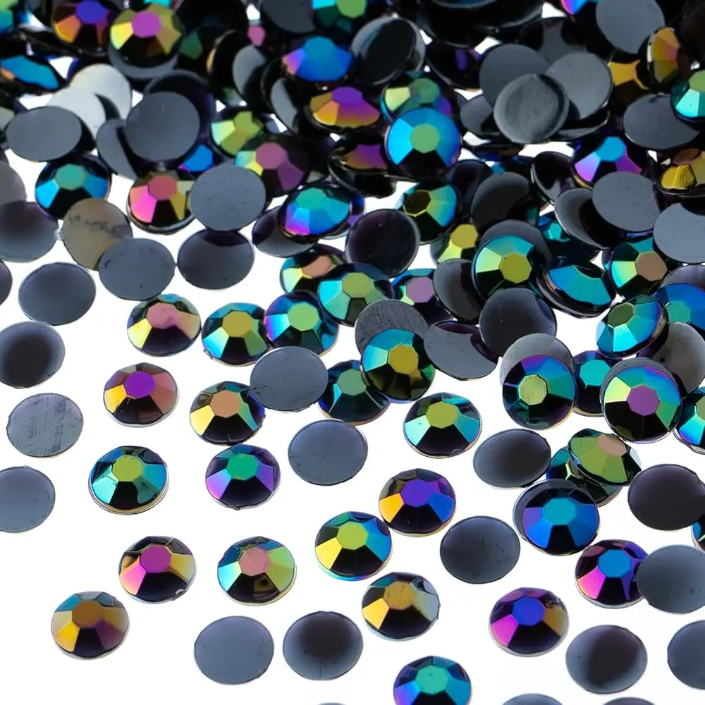 John Bead 1000pcs 6mm (SS28) Acrylic Flatback Round Rhinestones for Jewelry Crafts Scrapbook Embellishment Nails Makeup DIY Projects