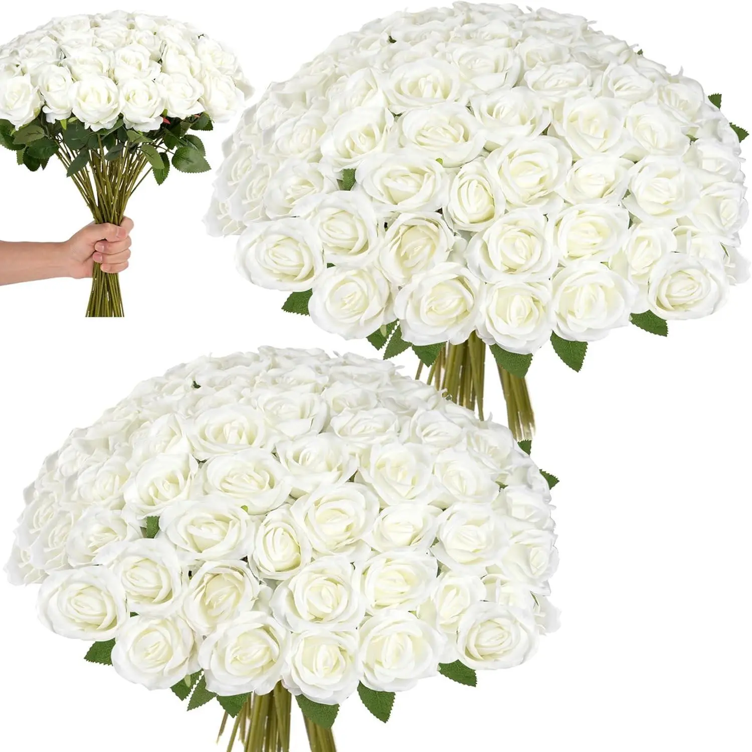 【Clearance Sale | Limited Quantities Available】AnYa 12/24/48 Pcs Premium Realistic Long-Stem Silky Velvet Faux Bouquet Flowers, Decorative Ornaments, Women's Gifts, Indoor Home Decor for DIY Wedding Centerpieces, Womens Gifts