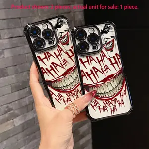 Crazy J-Joker Smile Grotesque Protective Phone Case Suitable for iPhone 17 16e 16 15 14 13 12 11 Mini Pro Max Air X XR XSMAX 8 7 Plus Anti Fall Protection Transparent Soft Back Cover Accessories