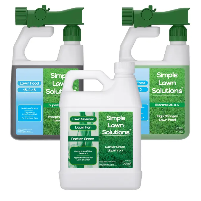 Warm Season Lawn Summer 32oz Trio - Lawn Food 15-0-15 Fertilizer + Lawn Food 28-0-0 Fertilizer  + Darker Green Liquid Iron