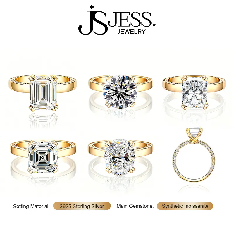 [Ambit-18k] 3-5 carat Full Moissanite Bold Wide Ring,D color VVS1,S925 Sterling Silver 18K White Gold Plated Engagement Ring