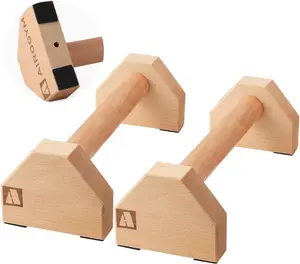 Push-up Stand, 2 count  Pushup Bars Non-Slip Base Exercise  Workout Equipment, 30CM Wooden Parallettes Handle Stands Grip for Men Strength , Planks Calisthenics