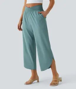 Halara Breezeful High Waisted Crossover Plicated Side Pocket Split Quick Dry Resort Pants
