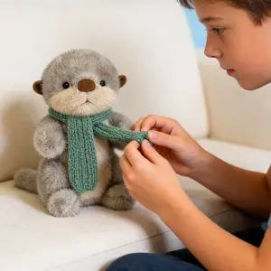 Adorable Plush Sea Otter Scarf – Ultra Soft High-Quality Fabric, Chubby & Cozy for Emotional Comfort