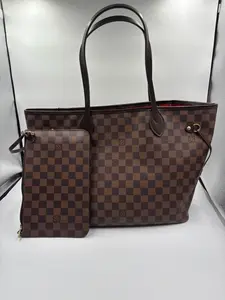 Pre-owned Louis Vuitton canvas TOTE Neverfull MM damier come with pouch (BF 12) XP01806