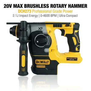 DeWalt DCH273 20V SDS Plus Rotary Hammer Drilling 24mm Holes In Concrete A 2.1J Brushless Tool 4600 Bpm industrial task