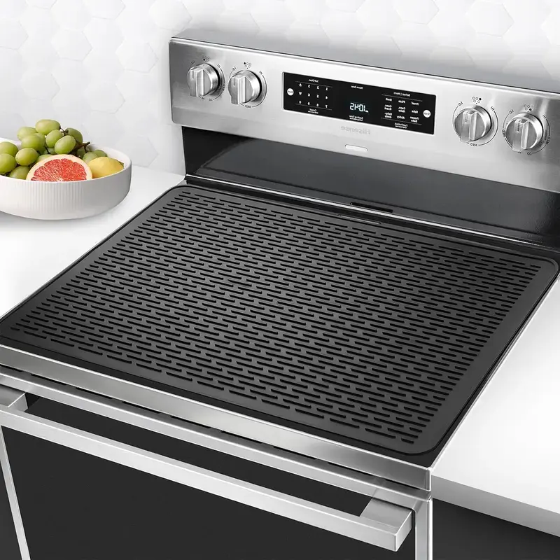Silicone Stove Top Cover Mat,28" × 20" Heat-Resistant Electric Stove Cover for Glass & Ceramic Cooktops,XL Dish Drying Mat,Waterproof Kitchen Counter Protector,for busy mom gifts