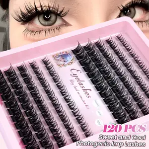 MAGEFY 120 Cluster Segmented D Curl Eyelashes 8-16mm, Natural Look Handmade DIY Makeup Extensions, Party Gift for Women Girls