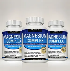 Limited time sale, Nutrition High-Potency Magnesium Complex Supplement 1000mg | 8 in 1 Magnesium (Glycinate, Citrate, Malate, Taurate) for Rapid Muscle Recovery, Bone Strength & Energy | 90 Capsules | Vegan, Non-GMO | Magnesium Glycinate