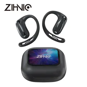 Z--ZIHNIC S16 AI Translation Earbuds, Smart LED Touchscreen, Multi-Mode Bluetooth, Real-Time App Voice Translator, IPX5 Waterproof
