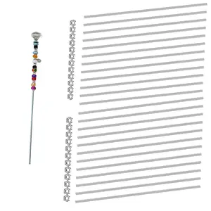 Set of 48  8/32 Inch M4 Threaded Rods and Studs, Include 24 count 12.99" Fully Threaded Rods 24 count Stainless Steel Hex Nuts, Right Hand Thread Bar for Clamps Hangers Beaded Garden Stakes