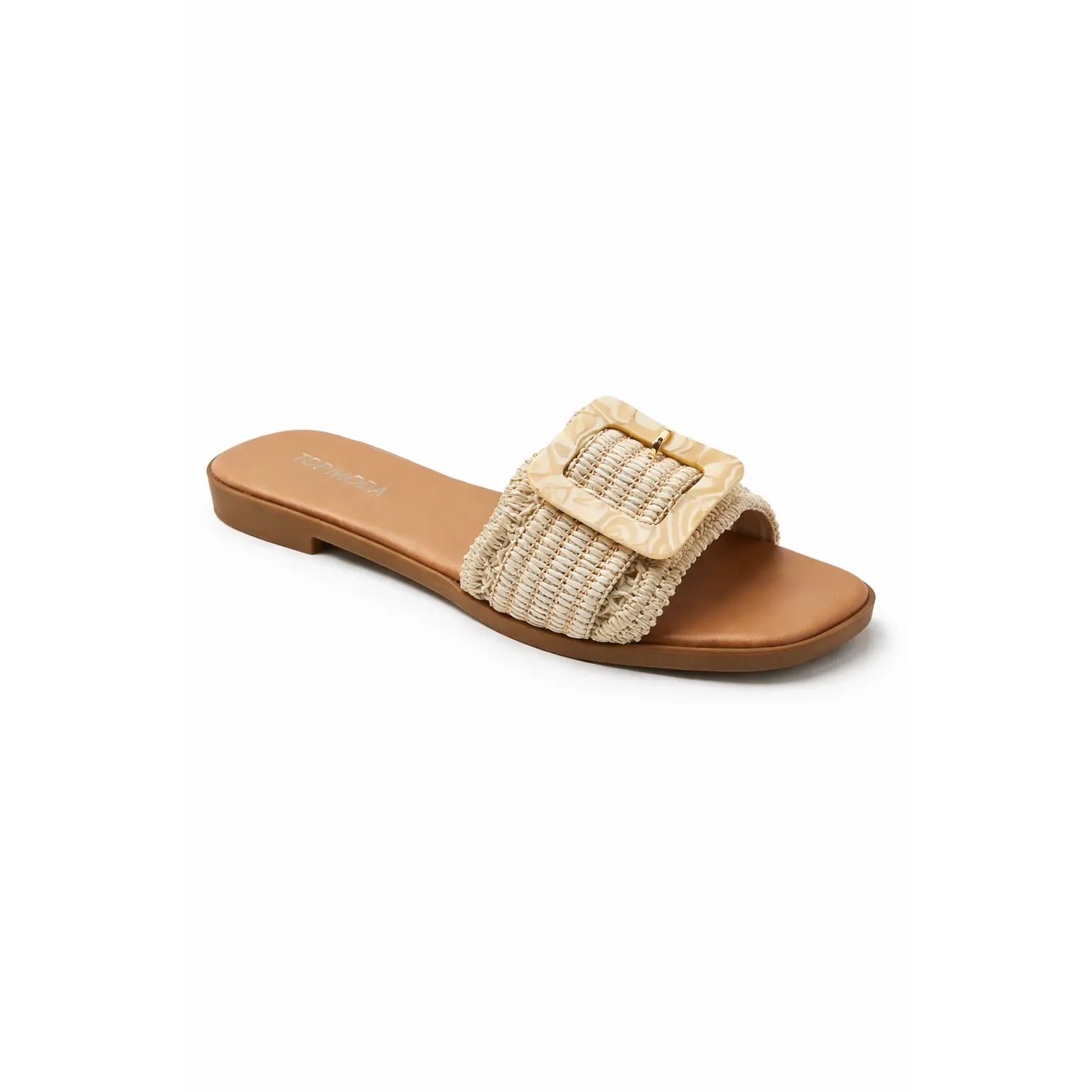 Women's Minimalist Slide Sandals, Soft Strap Design with a Lightweight Cushioned Footbed, Casual Ivory Flat Shoe for Summer, Footwear, Solid