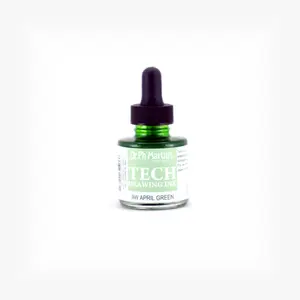 Dr. Ph. Martin's TECH Drawing Ink (9W) Ink Bottle, 1.0 US fl oz, April Green, 1 Bottle