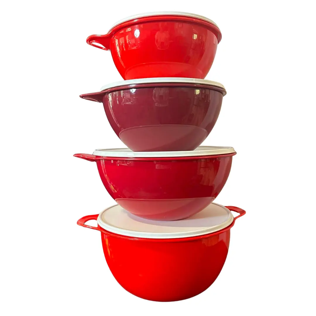 Tupperware Thatsa Bowl Collection, 4-Piece Kitchen Tableware Set with Handles for Food Prep and Serving