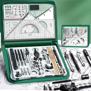 32-Piece Professional Engineering Drawing Tool Set - Multi-Functional Architectural Drafting Kit, Plastic Tools for College Students, Engineers, Architects - Ideal for Technical/Mechanical Drawing, Construction Design - Durable & Portable