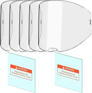 ANDELI 5 PCS Large Viewing Screen Outer Replacement Lens and 2 Pcs Inner Replacement Lens for ANDELI Red Cat MOON3SC1LEDS MOON LED MOON LED PRO Welding Helmet, Moon Series
