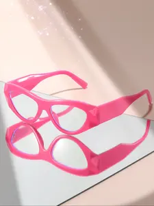 Cat Eye Blue Light Blocking Glasses, Oversized Transparent Lenses, Unisex Computer Decorative Eyewear, Casual Style, All Seasons, Stylish Protective Glasses