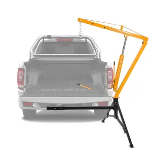 Heavy Duty Hydraulic Pickup Truck Crane, Hitch Mount Base with 360° Swivel, 3 Boom Capacity 500/750/1000 LBS, Portable Lifting Hoist for Workshop Construction