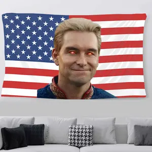 Homelander The Boys V2 Flag Banner 3x5ft Tapestry Art Wall Decor Bedroom Dorm Room College Man Cave Movie Gifts Decoration Cotton Linen Decorative