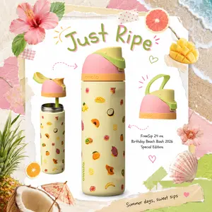 Owala FreeSip 24oz “Just Ripe” Fruit Edition Water Bottle – Leakproof Insulated Straw Bottle, Cute Summer Aesthetic Gym & Travel Drinkware