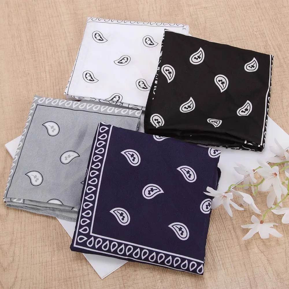 4 Piece Western Paisley Bandanas, Large 27" x 27" 100% Cotton Head Wraps for Men Women, Multi-Purpose Scarf for Music Festivals, Bandana Headbands, Female, Unisex, Multi-Use, Large Size, Western Look, Outdoor Hike, Square Shape