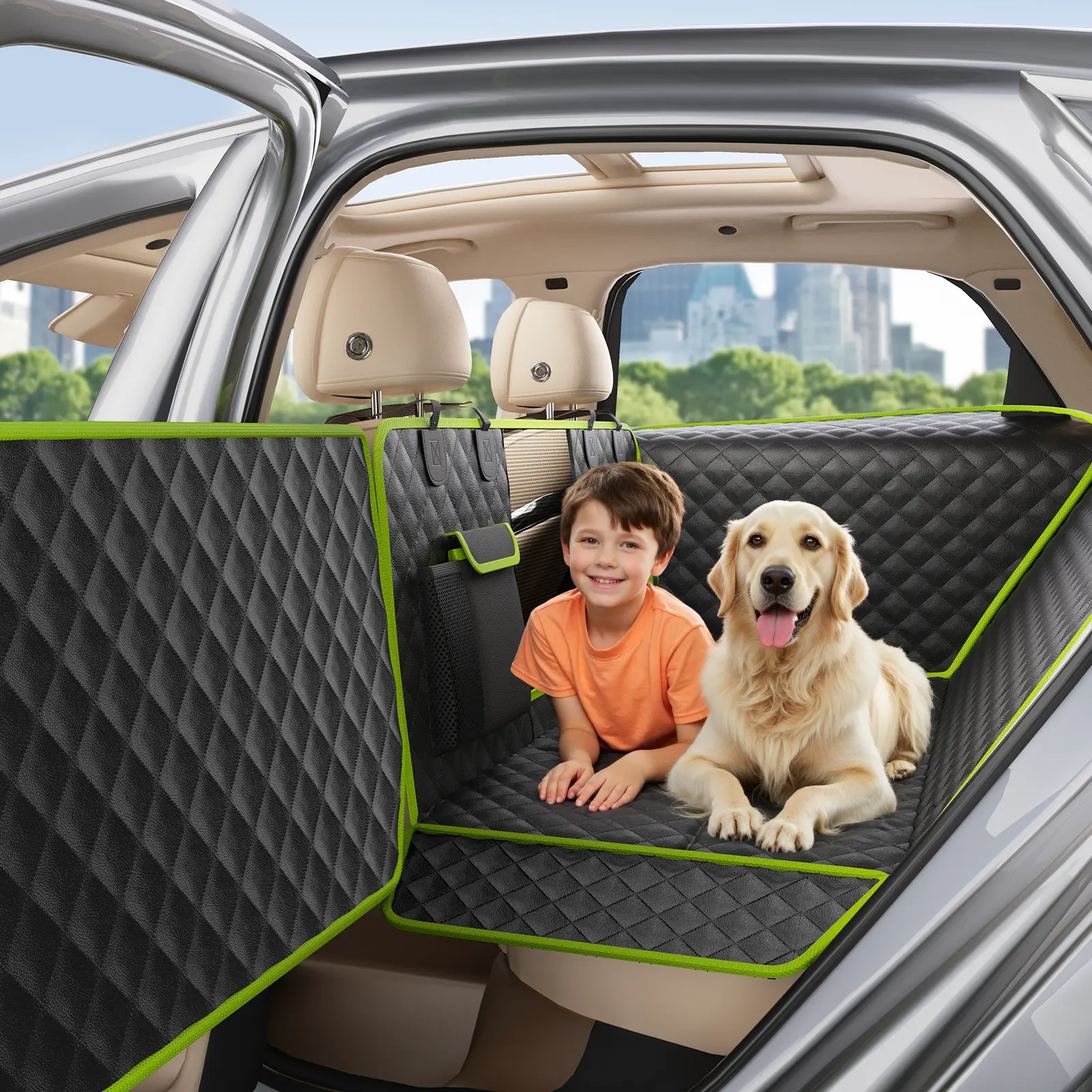 Pecute Dog Car Seat Cover - Heavy Duty Hammock with Hard Bottom, Window Protection, Waterproof Seat Protectors for Car Pet Lovers, Seat Covers For Cars,backtoschool