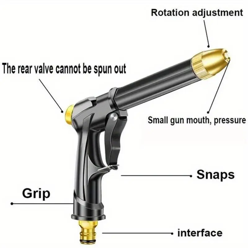 1pc High Pressure Power Water Gun Jet Garden Washer Sprayer Watering Spray Garden Sprinkler Spray Nozzles for Cleaning Tool Multifunction Nozzle