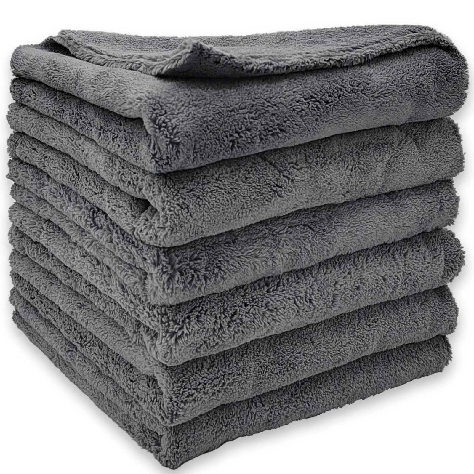 HOPLET Edgeless 550GSM Microfiber Cloths Multipack - 6-Pack 16"x16" Washable Car Care Set, Ultra-Soft on Paintwork, 550gsm for Dense Plush, Fast Dry Time, Car Detailing & Washing