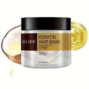 Buy one bottle, get one bottle free, a total of two bottles of keratin hair mask, rich in collagen and Moroccan argan oil, suitable for moisturizing care for hair.