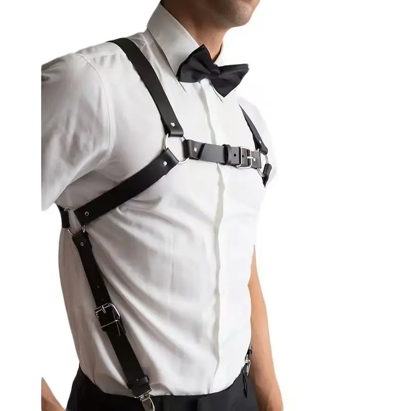 Men’s Adjustable Chest Harness | Fashion Body Strap Vest | Punk Streetwear Accessory | Festival Outfit Harness for Men