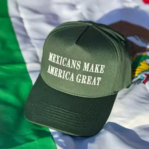 Mexican Make America Great Green Hat with Bold White Text for Patriotic Wear