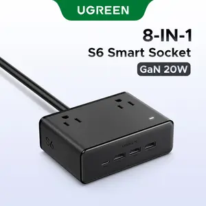 UGREEN GaN 20W 8-in-1 Smart Socket, with Type-C, USB-A Charging Port, 2500W Max Total Power, Solve All your Charging Needs of Life- TikTokShopBlackFriday ,TikTokShopHolidayHaul