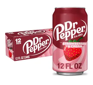 Dr Pepper Strawberries and Cream Soda, 12 fl oz cans, 12 Pack