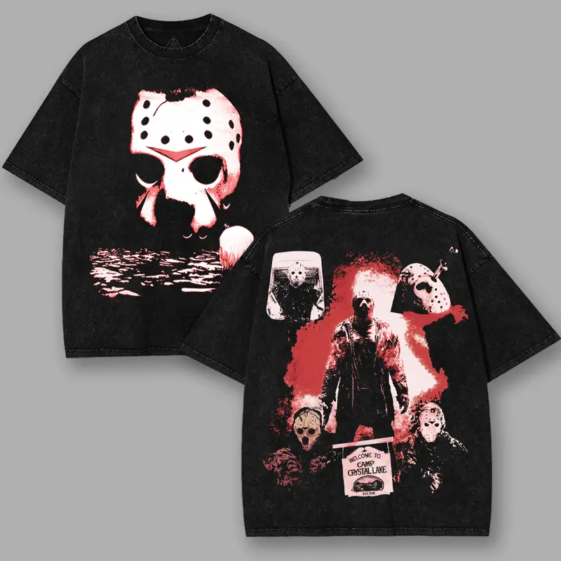 Friday The 13th Freddy vs Jason Premium Acid Wash, Cotton T-Shirt