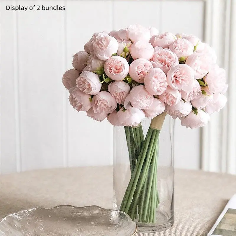 Artificial Peony Flower Bouquet, 2 Counts Faux Flower Bouquet, Decorative Flowers for Home Party Wedding Anniversary Festival, Ornaments, Bouquet Decorations, Bouquet Arrangement, Faux Floral Decor, Fake Flowers Decor