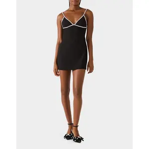 Betsey Johnson CRYSTAL SLIP DRESS BLACK