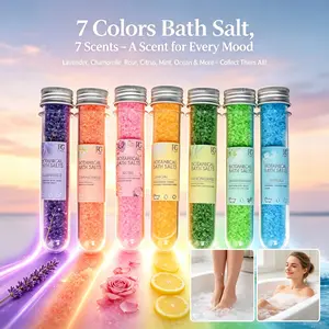 Rainbow Seven Color Body Scrub Bath Salt, Hypoallergenic Sea Salt, Deep Cleansing & Moisturizing, Perfect Gift for Women