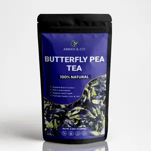 100GRAM ORGANIC USDA BUTTERFLY PEA TEA loose leaf whole petals MAKES UP TO 500 tea cups MADE IN THAILAND rich dried herbal tea kidney natural blend natural herbal
