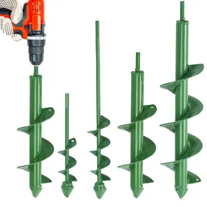 Auger Drill Bit for Planting 4 Pack, Garden Ground Earth Spiral Drill Bit for 3/8" Hex Drive Drill, Easy Bulb Auger for  Hole Digger , Bedding Digging  Rapid Planter Tool
